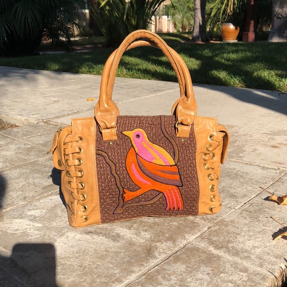 Anthropologie Handbags - Anthropologie Lucky Penny embroidered bird purse